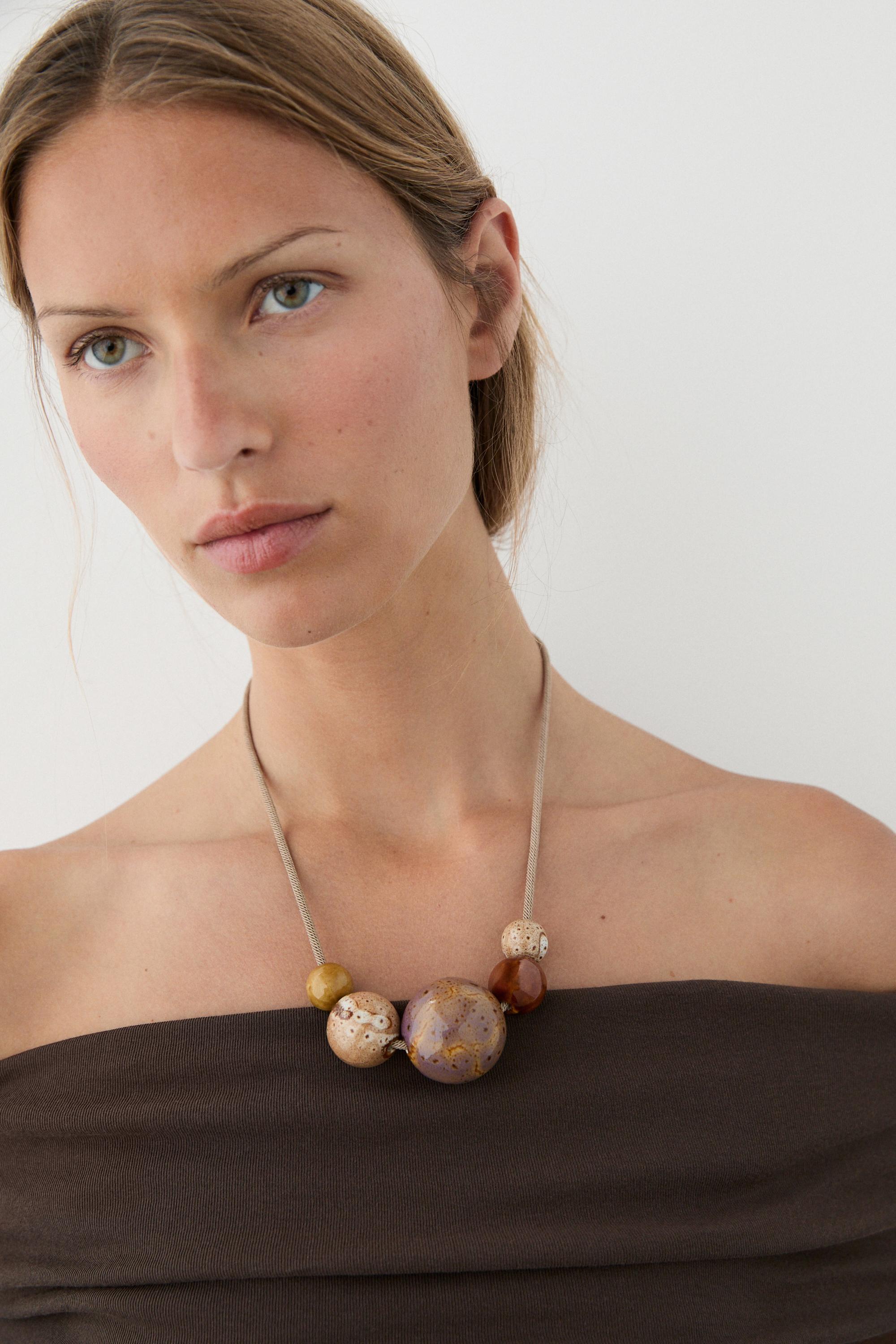 Ceramic ball necklace